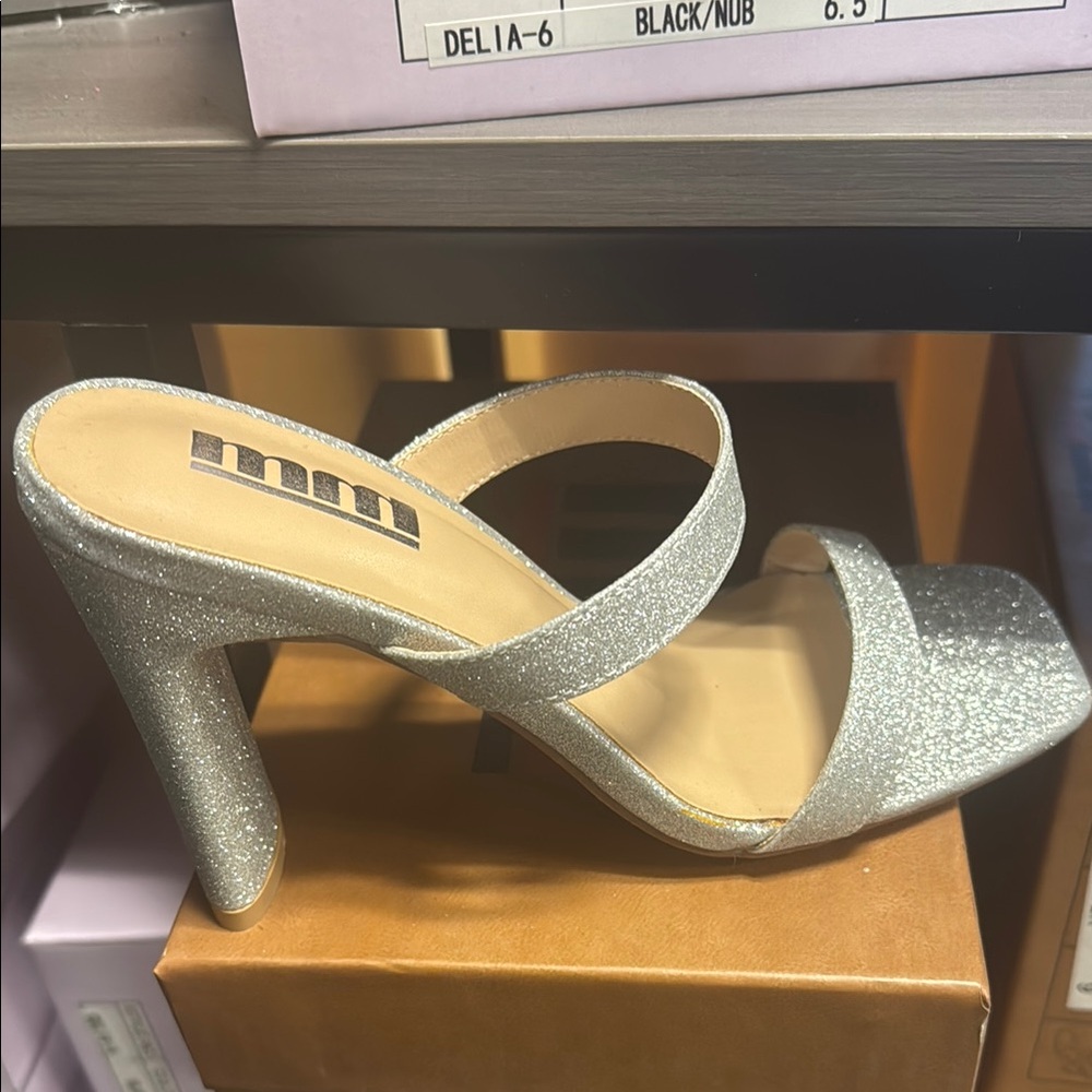 Mi Silver Glitter Women's Heels